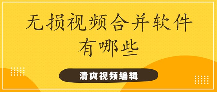 可以无损视频合并软件有哪些