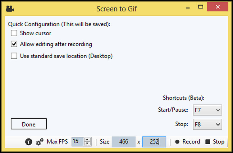 使用Screen To Gif工具