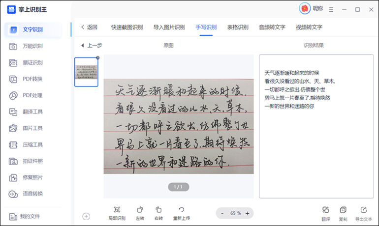手写转文字的掌上识别王软件介绍