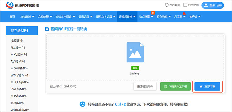迅捷PDF转换器在线网站操作步骤三